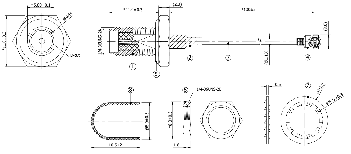 Waterproof SMA to MHF1 Cable