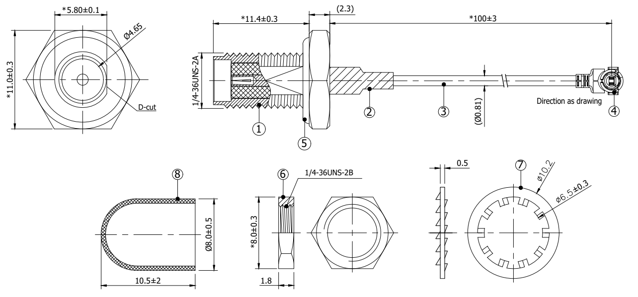 Waterproof SMA to MHF3 Cable